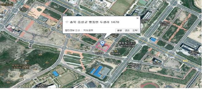 ▲충북혁신도시 버스터미널 부근 위성사진 모습.