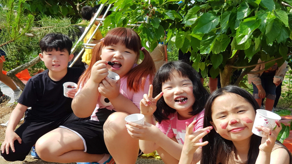 오디따지 체험활동에 참여한 원남초 어린이들 모습.