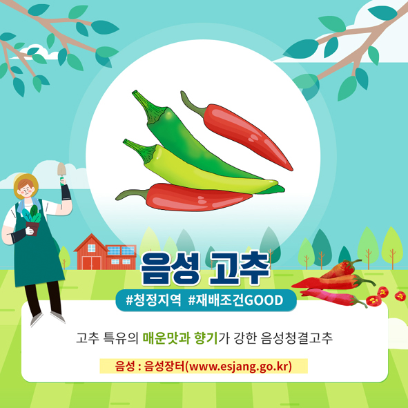 충북도의회가 음성 농산물 이용을 홍보하기 위해 만든 SNS 홍보 화면 모습.