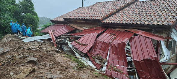 8월 집중호우로 인해 피해를 입은 감곡 영산리 주택 모습.