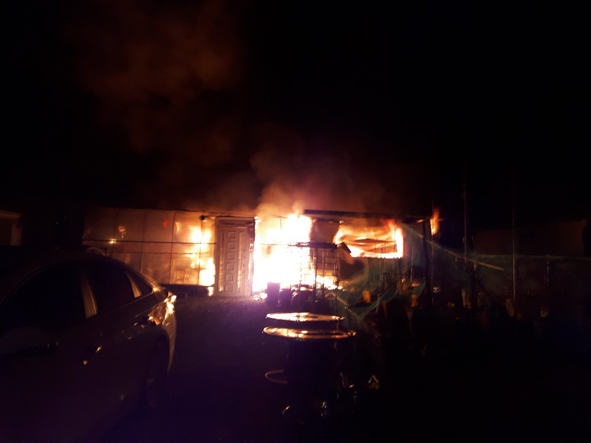 삼성 용성리 개인주택에서 화재가 발생한 모습.(사진 제공:음성소방서)