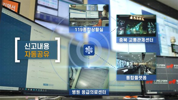 충북도가 운영하는 스마트 응급의료 시스템 자료 화면 모습.