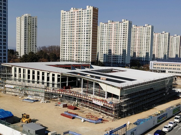 충북혁신도시 체육센터 건립 모습.