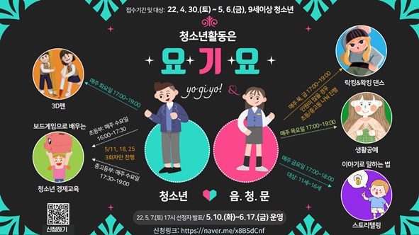 음성청문 '청소년활동 요기요' 참가자 모집 포스터 모습.