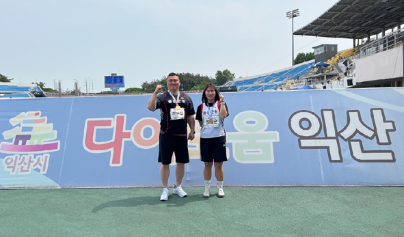 음성군청 육상선수 이윤철(사진 왼쪽), 정채윤 선수.