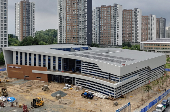 충북혁신도시 국민체육센터 건설 모습