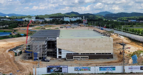 금왕읍 파크골프장 건설예정지인 금왕산단개방형 체육센터 조성 모습.