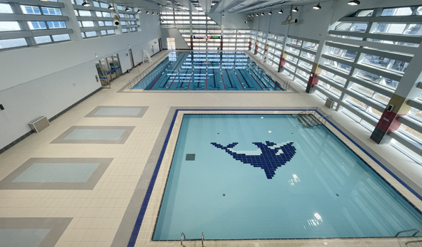 맹동혁신국민체육센터 수영장 모습.