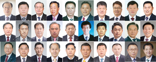 음성군 3.8조합장 동시선거 후보자들 모습.